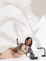 Thumbnail for trueBrowns Beige Cotton Print Long Dress