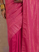 Thumbnail for trueBrowns Pink Gold Metallic Ready To Wear Saree