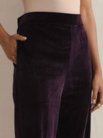 Thumbnail for trueBrowns Wine Velvet Floral Embroidered Kurta Pant Dupatta Set - Distacart