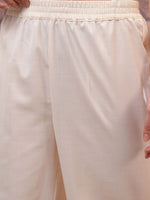 Thumbnail for Vishudh Cream Embroidered Straight Kurta with Palazzo & Dupatta
