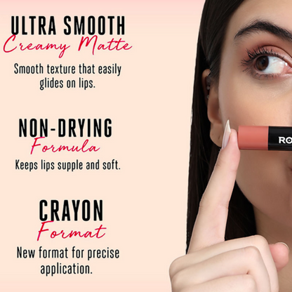 Ronzille Long Stay Matte Lip Crayon - Soft Peach - Dista