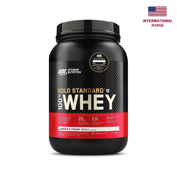 Optimum Nutrition Gold Standard 100% Whey Protein Powder (Cookies & Cream)-907 gm