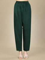 Thumbnail for Malishka Women's Embroidered Silk Blend Kurta Pant Dupatta Set-Dark Green - Distacart