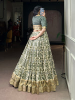 Thumbnail for Lorenvalley Fashion Multicolor Tasar Silk Printed with Viscose Border Lehenga Choli - Distacart