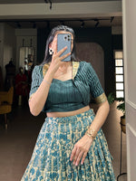Thumbnail for Lorenvalley Fashion Multicolor Tasar Silk Printed with Viscose Border Lehenga Choli - Distacart
