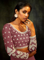 Thumbnail for Anaita Purple Net Lehenga Choli With Sequence & Thread Work - Distacart