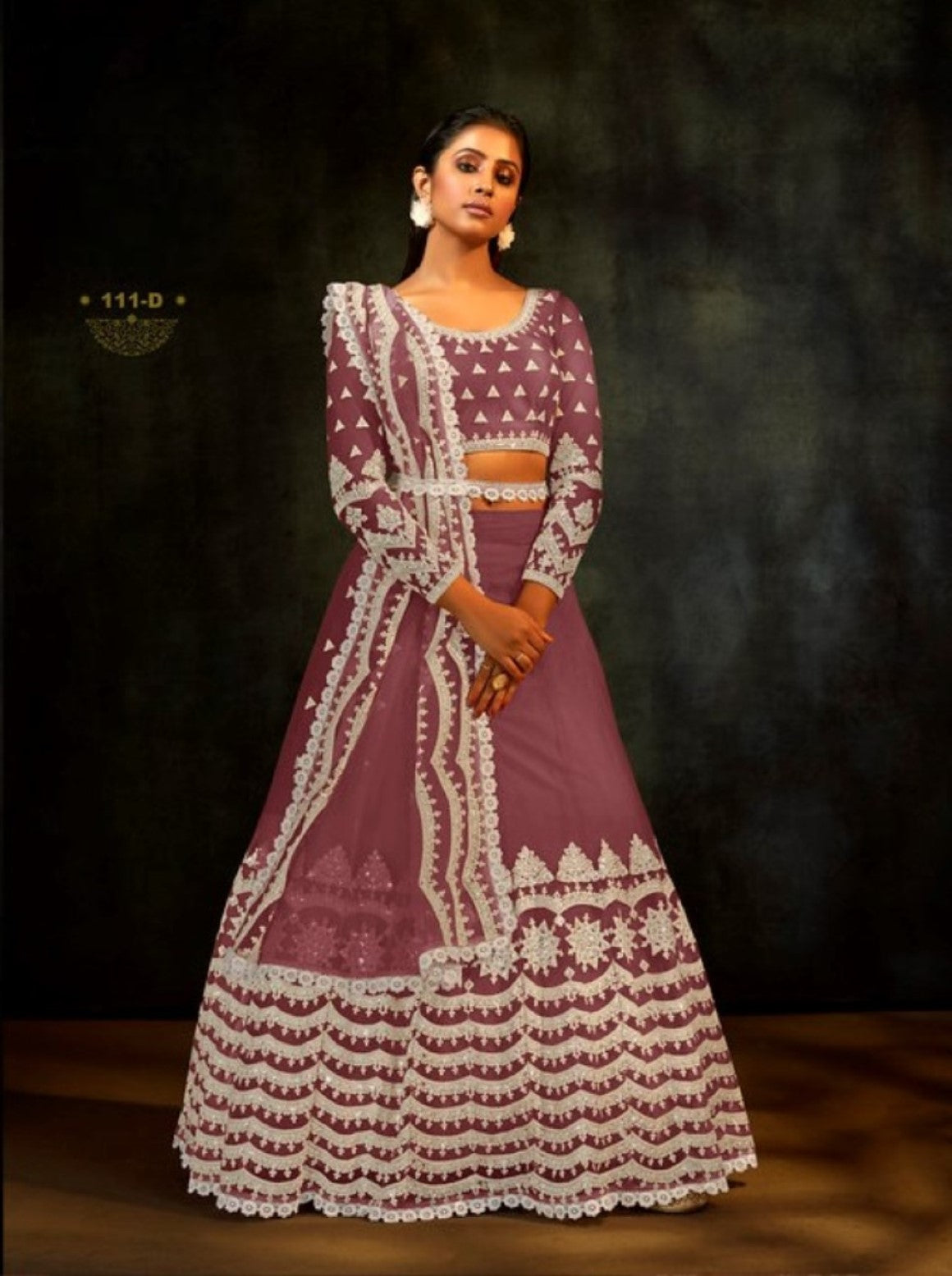 Anaita Purple Net Lehenga Choli With Sequence & Thread Work - Distacart