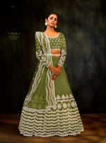 Thumbnail for Anaita Green Net Lehenga Choli With Sequence & Thread Work - Distacart