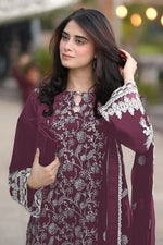 Thumbnail for Anaita Purple Embroidered Faux Georgette Salwar Suit - Distacart