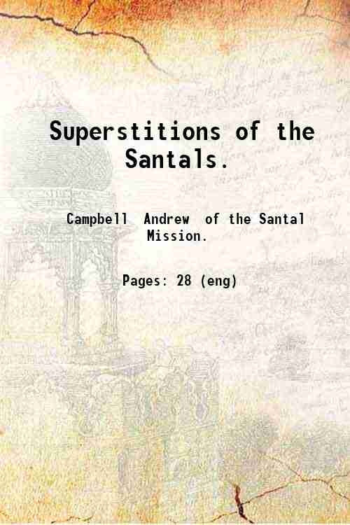 Superstitions Of The Santals - Gyan Books - Distacart