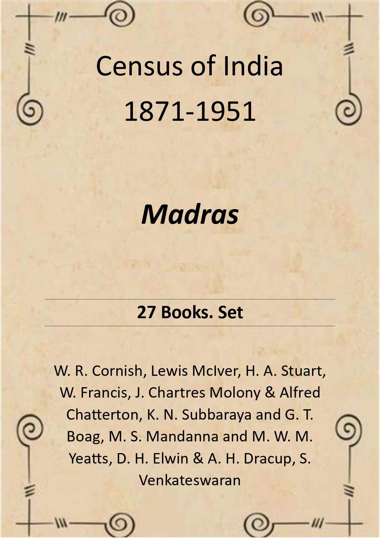 Census of India 1871-1951: Madras - Gyan Books - Distacart