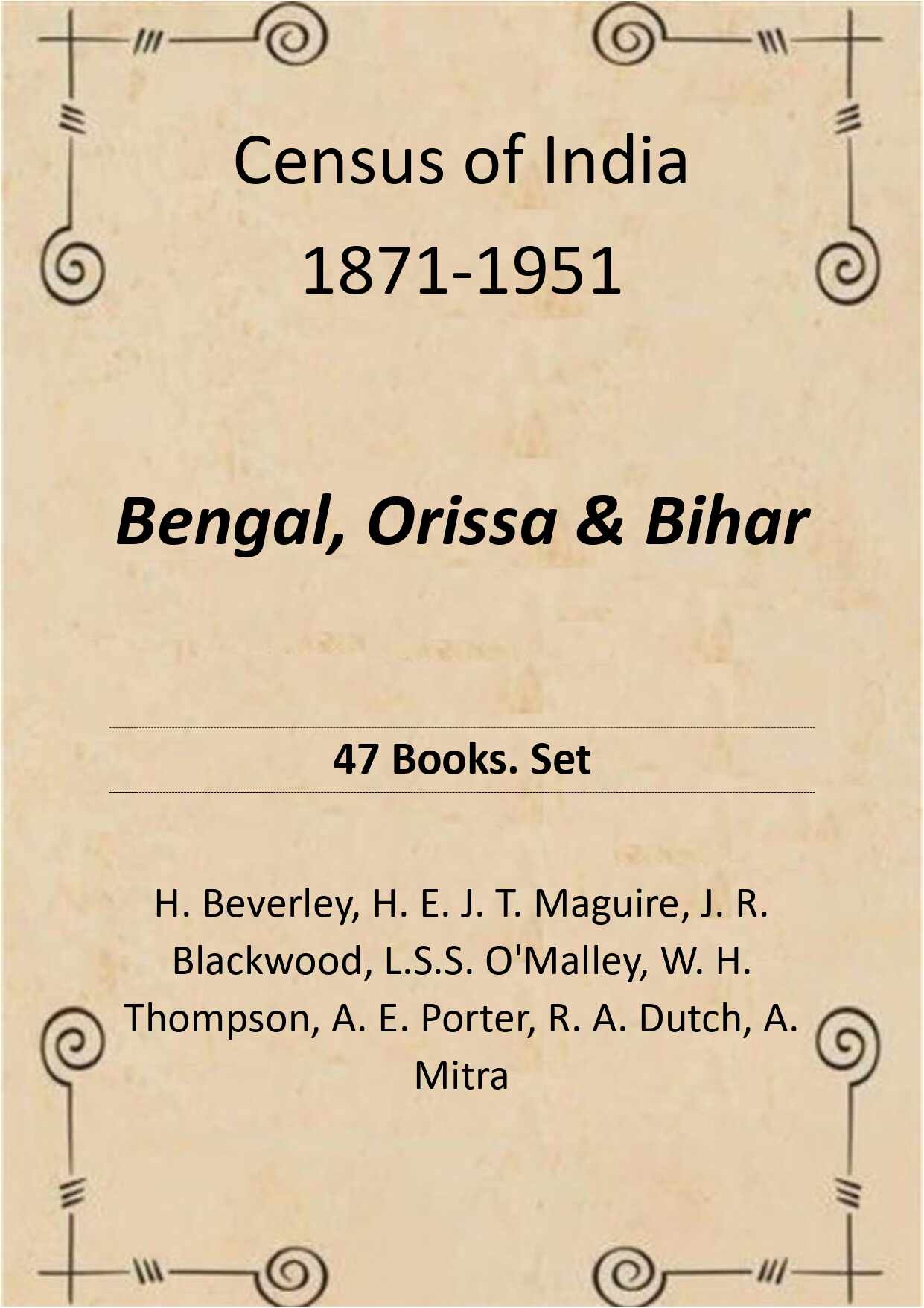 Census of India 1871-1951: Bengal, Orissa & Bihar - Gyan Books - Distacart