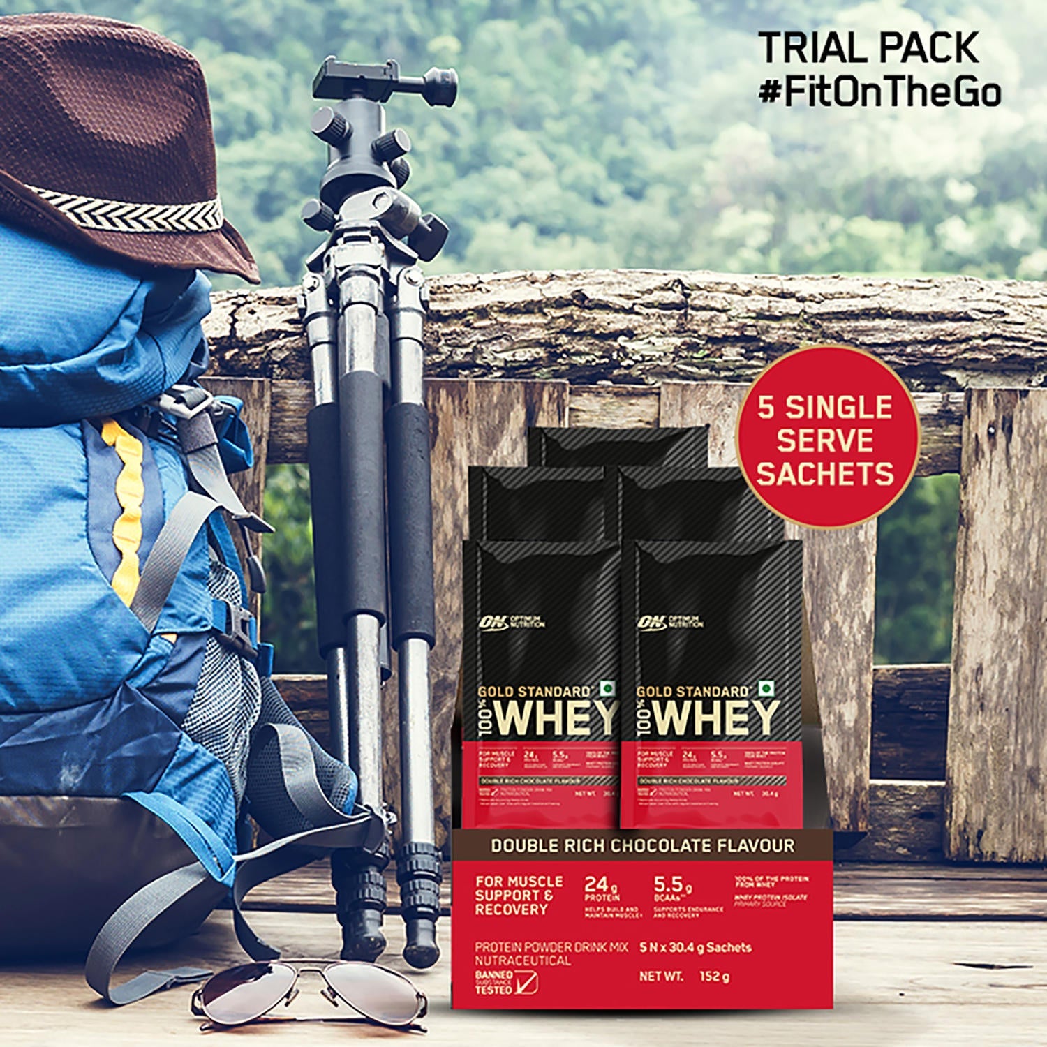 Optimum Nutrition Gold Standard 100% Whey Protein Powder (Double Rich Chocolate)-152 gm