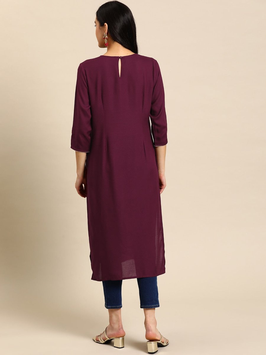All About You Women Floral Embroidered Kurta - Distacart