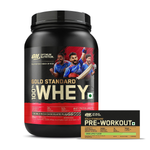 Thumbnail for Optimum Nutrition (ON) Gold Standard Pre-Workout- 142.5g/15 packs (Green Apple Flavor) & Gold Standard 100% Whey Protein Powder (Double Rich Chocolate) 907gm