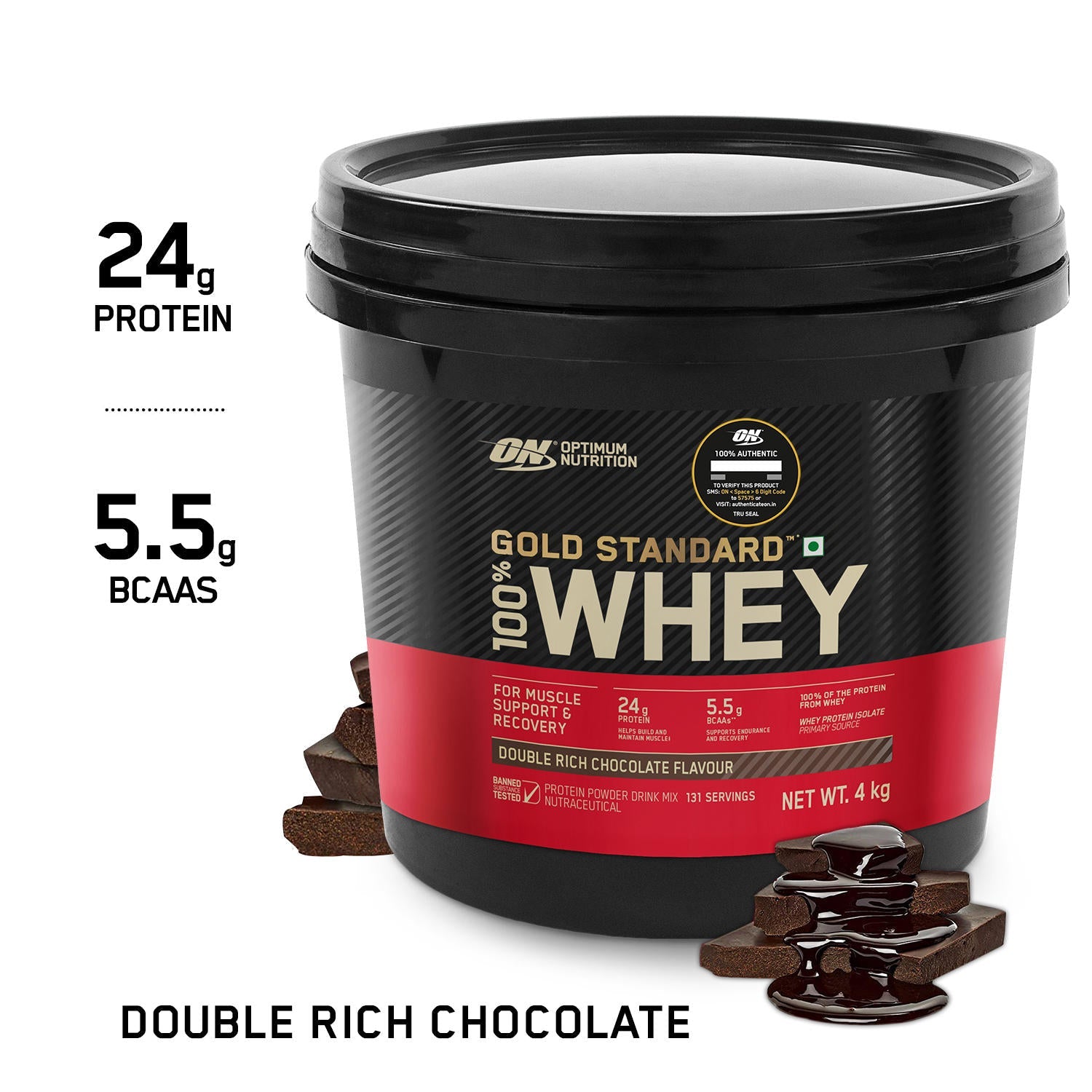 Optimum Nutrition Gold Standard 100% Whey Protein Powder (Double Rich Chocolate) 4 kg + Multivitamin for Men-60 Tablets + (ZMA)-60 Capsules + Fish Oil-60 Capsules