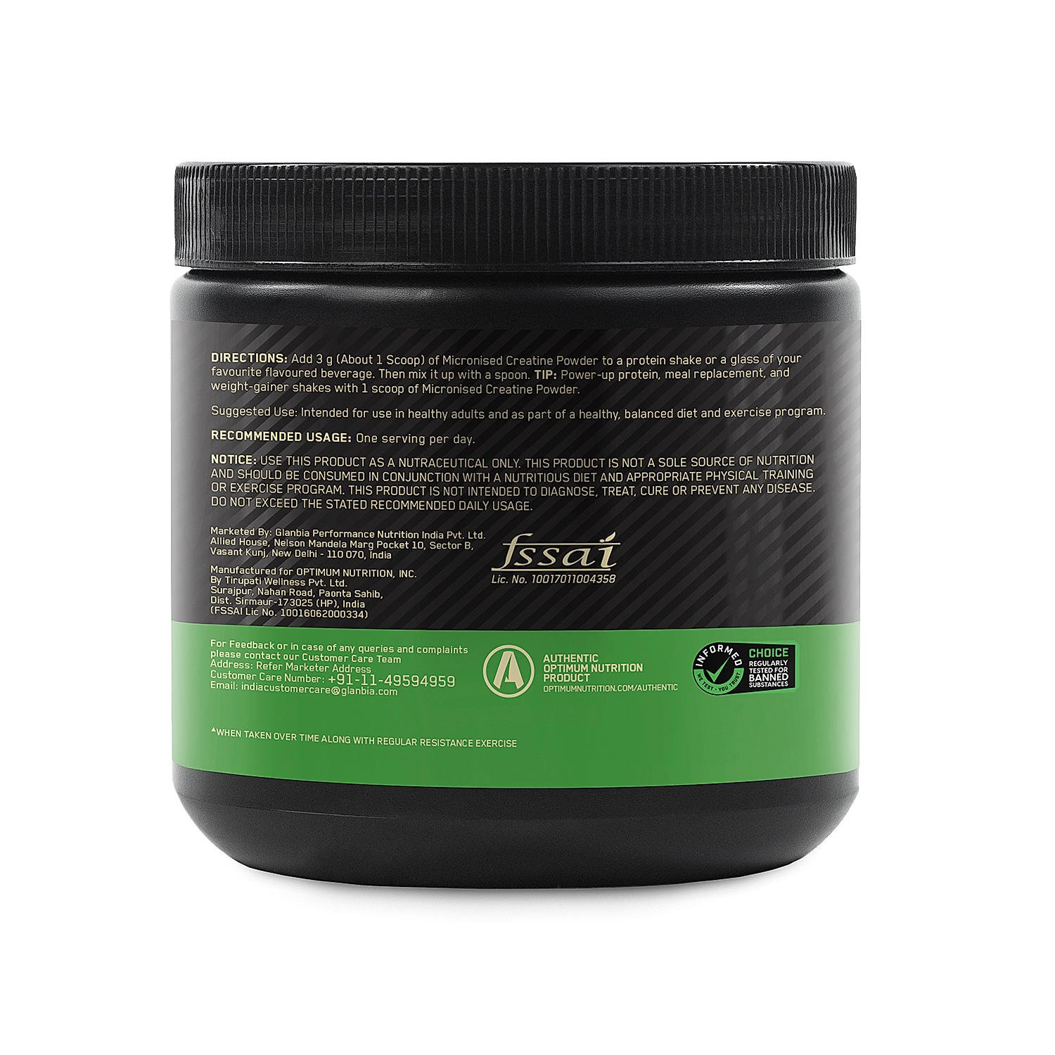 Optimum Nutrition Gold Standard 100% Whey Protein Powder (Double Rich Chocolate) 1.7kg & Micronised Creatine Powder (Unflavoured) 250 gm