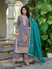 Anaita Grey Shimmer Stitched Plazzo Suit With Codding Dori & Sequence Work - Distacart
