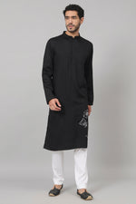 Thumbnail for Stem Embroidery Cotton Kurta by Hilo Design