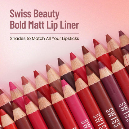 Swiss Beauty Bold Matt Lip Liner Pencil, Long-lasting , Matte Finish , Non-Drying - 4 Fruit Punch - Distacart