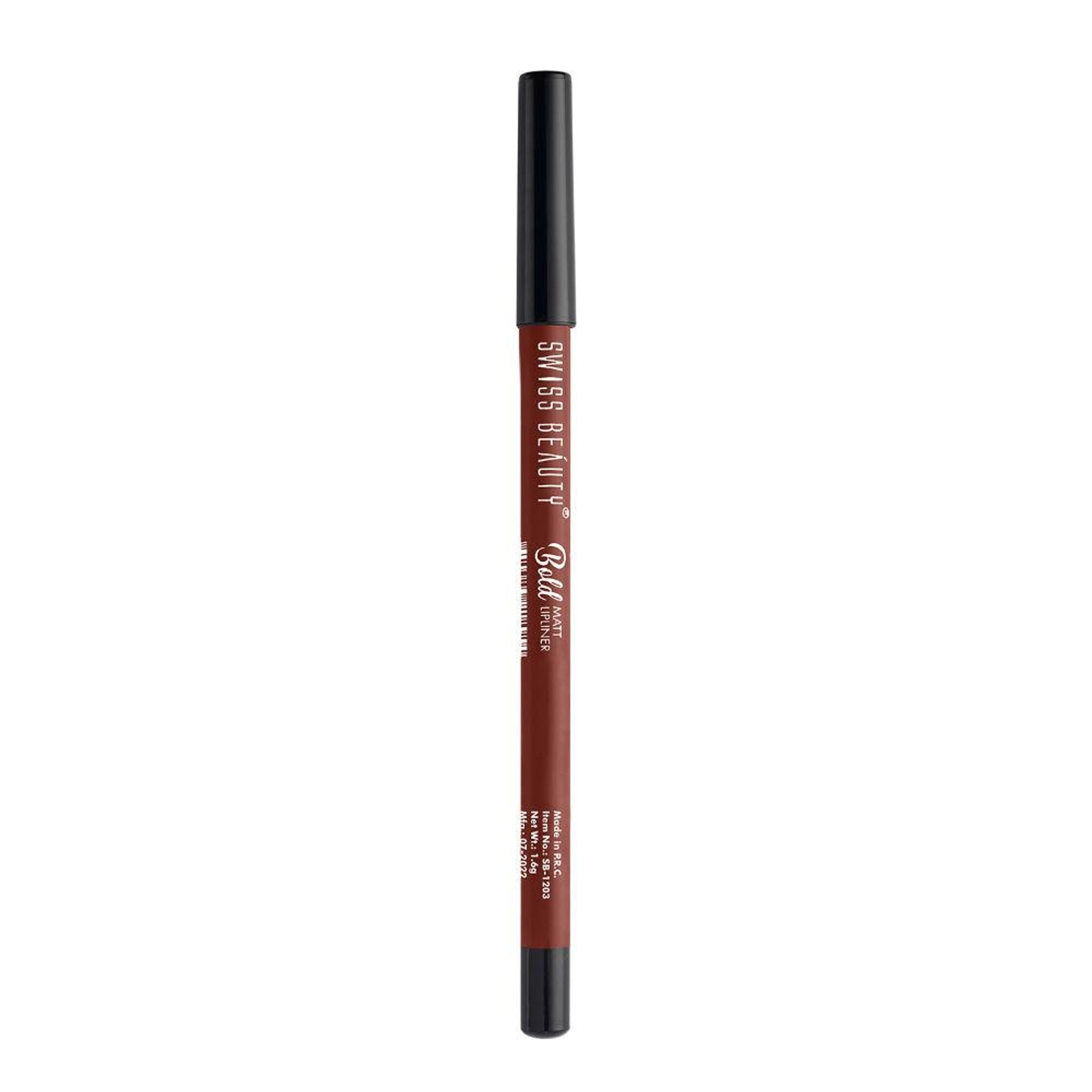 Swiss Beauty Bold Matt Lip Liner Pencil, Long-lasting , Matte Finish , Non-Drying - 6 Cherry Brown - Distacart