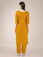Thumbnail for Malishka Women's Embroidered Yellow Cotton Blend Kurta Pant Set - Distacart