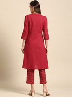 Thumbnail for All About You Women Motifs Yoke Design A-Line Kurta with Trousers - Distacart