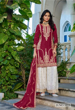 Thumbnail for Anaita Maroon Chinon Stitched Plazzo Suit With Codding Dori & Sequence Work - Distacart