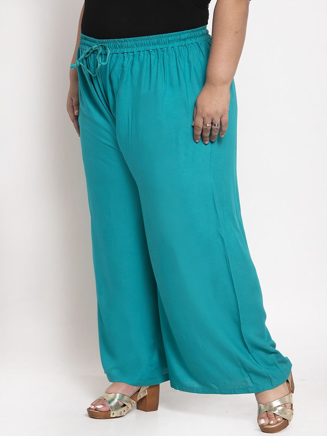 TAG 7 Women Plus Size Mid-Rise Wide Leg Palazzos - Distacart