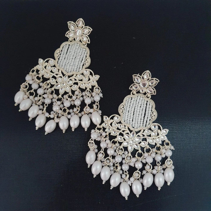 Tehzeeb Creations Gold-Polished Earrings For Women And Girls Diamond, Pearl Brass Drops & Danglers - Distacart