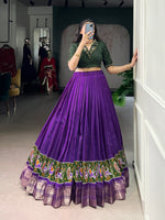 Thumbnail for Lorenvalley Fashion Purple Poly Cotton Printed With Zari Weaving Lehenga Choli
