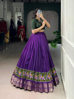 Thumbnail for Lorenvalley Fashion Purple Poly Cotton Printed With Zari Weaving Lehenga Choli
