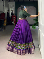 Thumbnail for Lorenvalley Fashion Purple Poly Cotton Printed With Zari Weaving Lehenga Choli