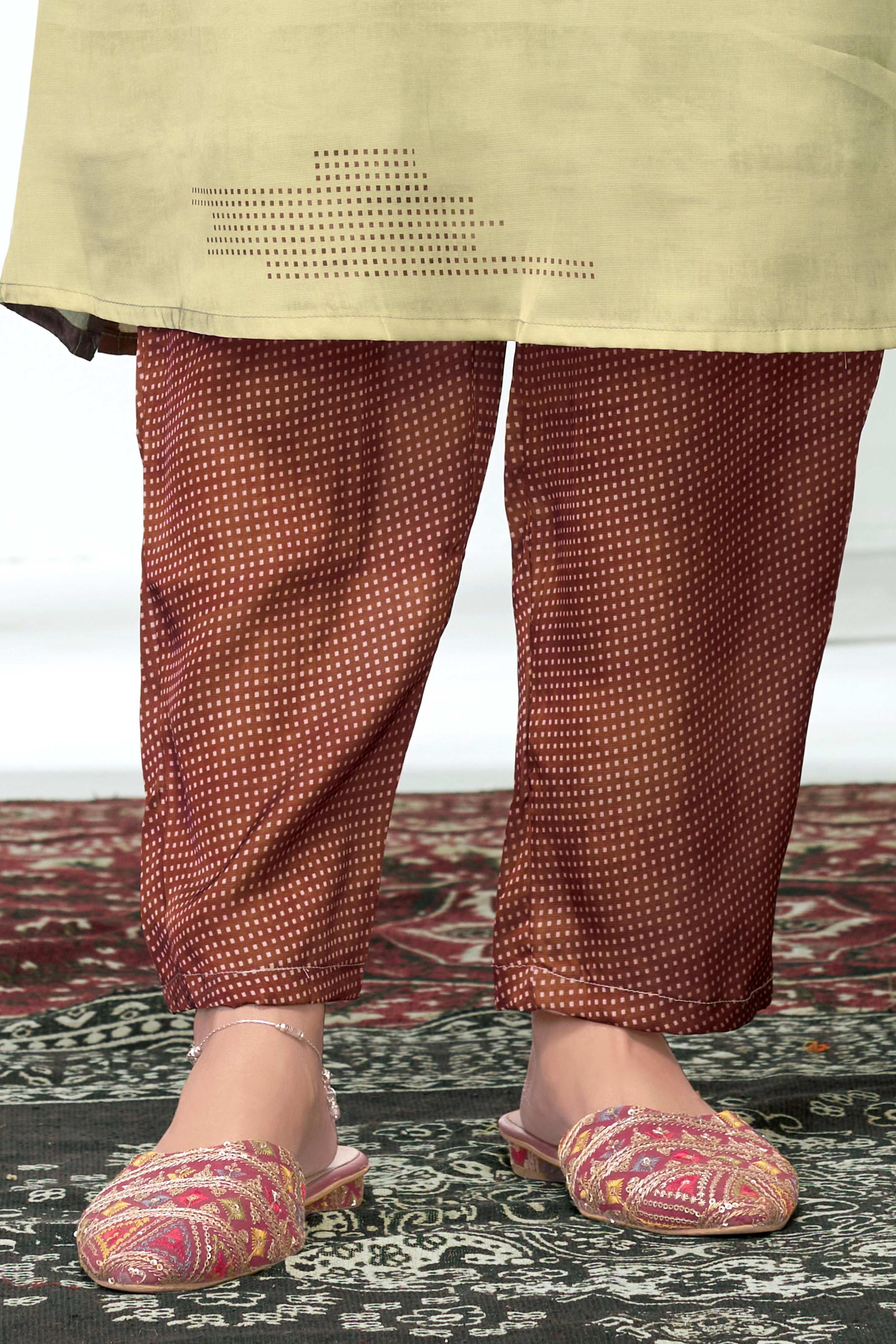 BulBul Tanya Silk Purple Kurta Set