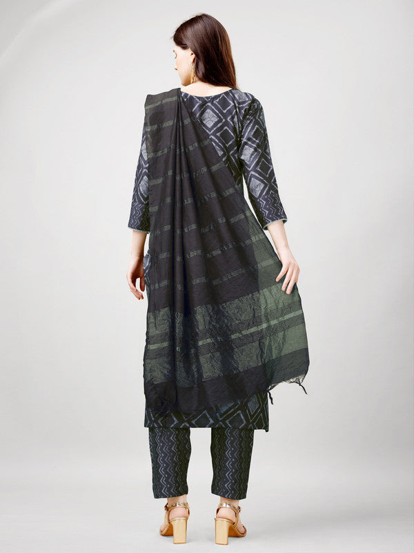 Grey Women's Kurta Pant Dupatta Set - Hiral Fashion - Distacart