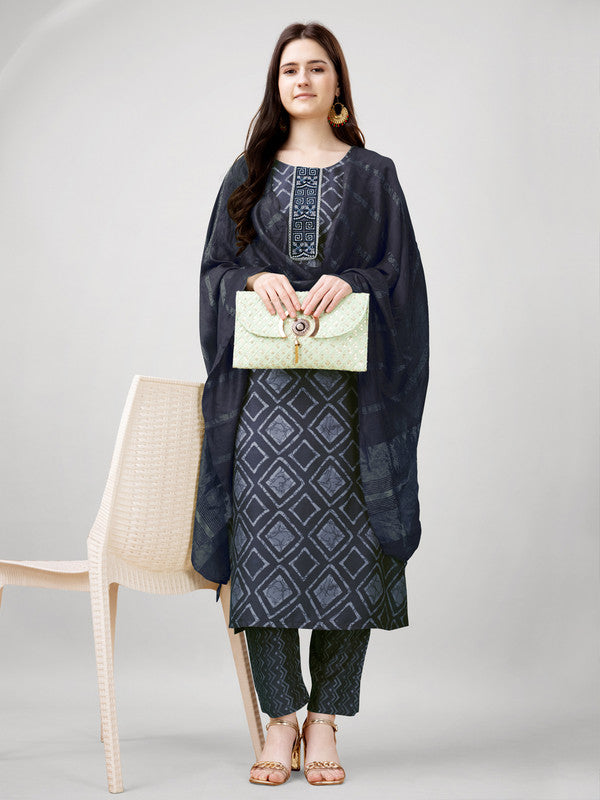 Grey Women's Kurta Pant Dupatta Set - Hiral Fashion - Distacart