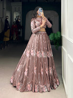 Thumbnail for Lorenvalley Fashion Onionpink Fendy Silk Sequins and Thread Embroidery Work Lehenga Choli