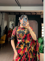 Thumbnail for Lorenvalley Fashion Multicolor Marble Floral Printed Lehenga Choli with Dupatta - Distacart