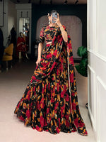 Thumbnail for Lorenvalley Fashion Multicolor Marble Floral Printed Lehenga Choli with Dupatta - Distacart
