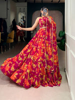 Thumbnail for Lorenvalley Fashion Multicolor Marble Floral Printed Lehenga Choli with Dupatta - Distacart