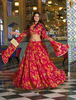 Thumbnail for Lorenvalley Fashion Multicolor Marble Floral Printed Lehenga Choli With Dupatta - Dista