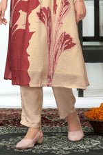 Thumbnail for BulBul Arwa Silk Brown Kurta Set