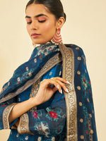 Thumbnail for Soch Ethnic Motifs Regular Zardozi Kurta with Trousers & Dupatta - Distacart