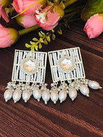 Thumbnail for Tehzeeb Creations New Stylish Earrings For Women & Girls Pearl Alloy Hoop Earring, Stud Earring - Distacart