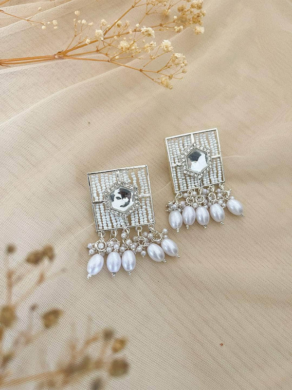 Tehzeeb Creations New Stylish Earrings For Women & Girls Pearl Alloy Hoop Earring, Stud Earring - Distacart