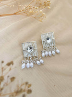 Thumbnail for Tehzeeb Creations New Stylish Earrings For Women & Girls Pearl Alloy Hoop Earring, Stud Earring - Distacart