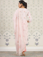 Thumbnail for Ode by House of Pataudi Floral Printed Pleated Kurta & Trousers With Dupatta - Distacart