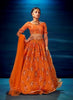 Anaita Orange Organza Lehenga Choli With Sequence & Thread Work - Distacart