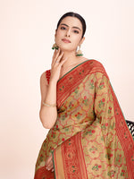 Thumbnail for Monjolika Fashion Exquisite Designs With This Regal Red Rich Look Banarasi Tissue Silk Saree - Distacart
