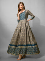 Thumbnail for Grey Cotton Anarkali Kurta - Hiral Fashion - Distacart